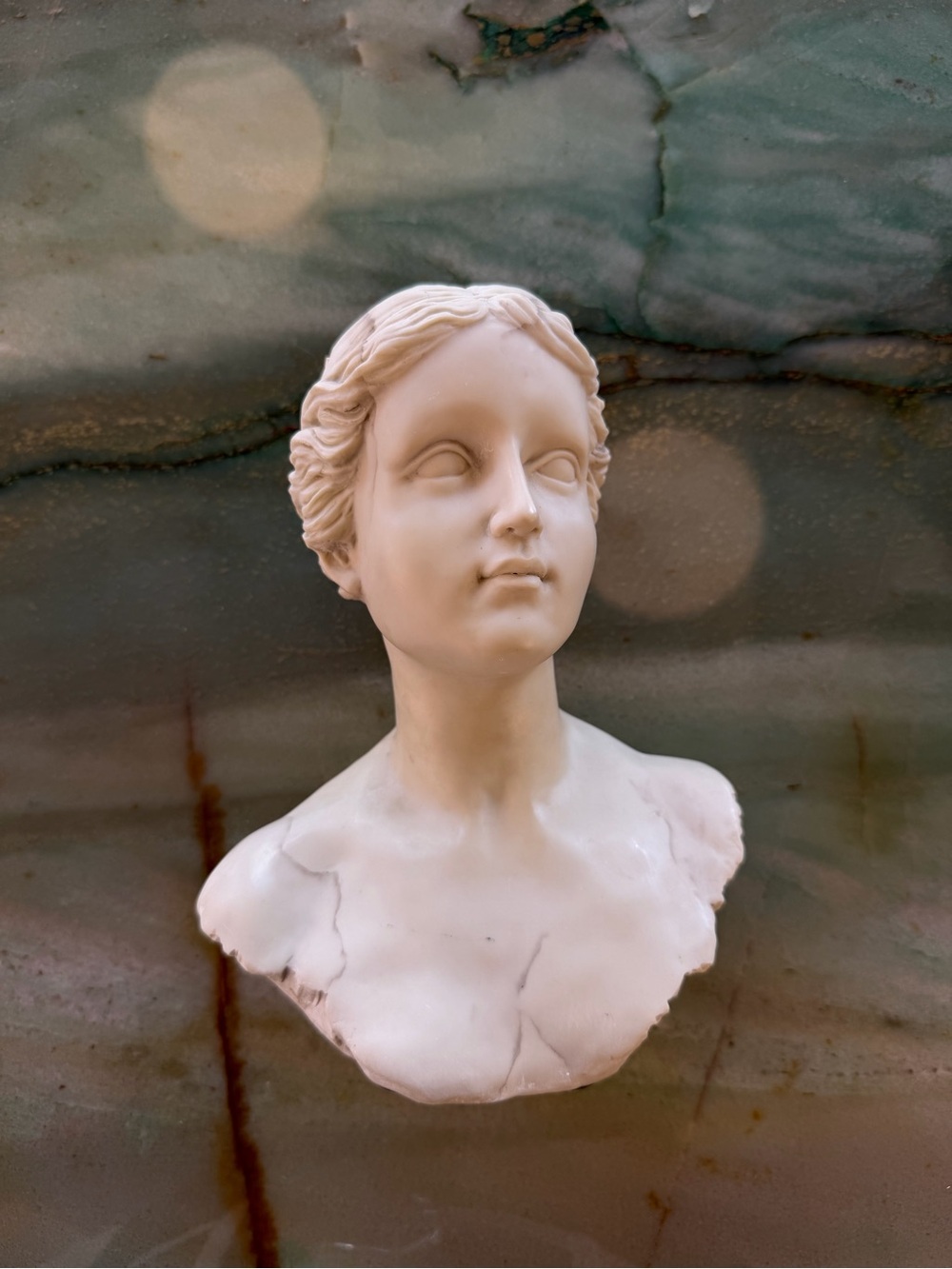 Neoclassical Marble Woman Bust Statue Greco-Roman Goddess Sculpture